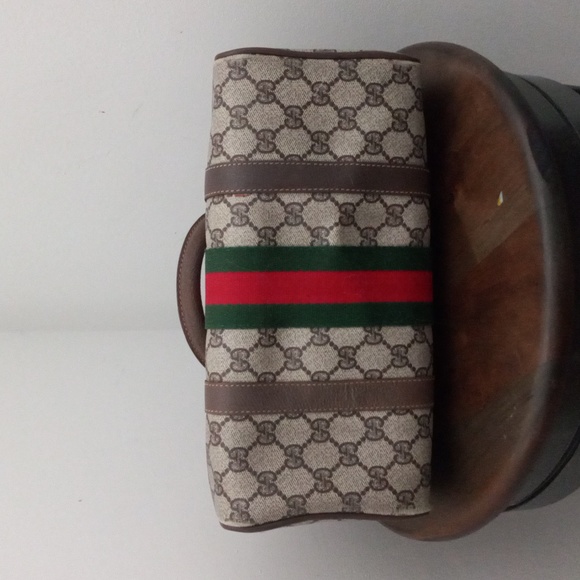Authentic Vintage Gucci GG Monogram Supreme Sherry Web Ophidia Boston Doctor Bag - Picture 7 of 11